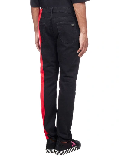 Shop Palm Angels Jeans In Black Wash Red