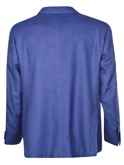 Shop Kiton Single Breasted Blazer In Blue