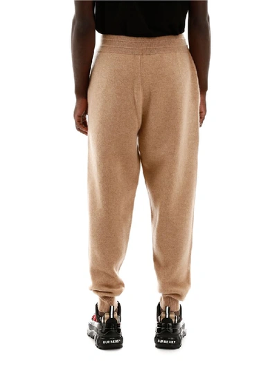Shop Burberry Cashmere Joggers In Pale Coffee (beige)