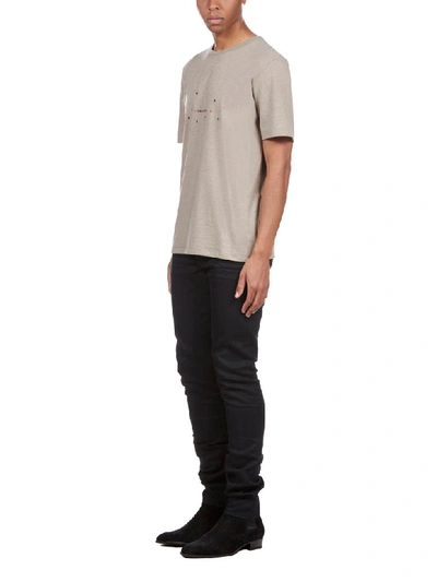 Shop Saint Laurent Short Sleeve T-shirt In Taupe Chine/or