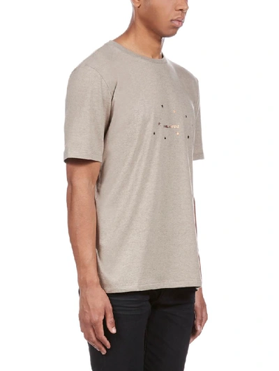 Shop Saint Laurent Short Sleeve T-shirt In Taupe Chine/or