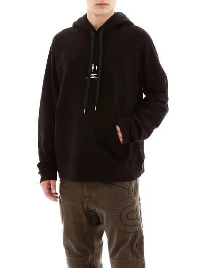 Shop Neil Barrett Oversized Hoodie With Thunder Print In Black White (black)