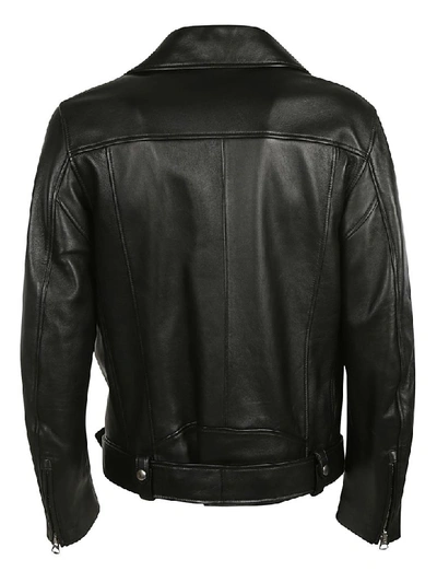 Shop Brunello Cucinelli Classic Zipped Biker Jacket In Black