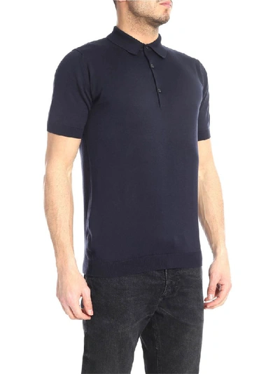 Shop John Smedley Polo Cotton Adrian In Blue