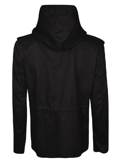 Shop Saint Laurent Hooded Jacket In Black