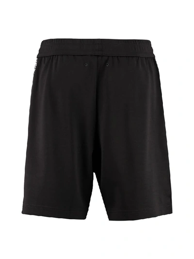 Shop Versace Logo Print Track Shorts In Black