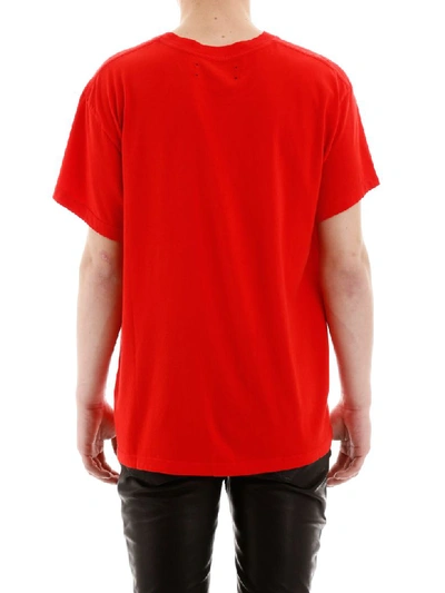 Shop Amiri Logo Print T-shirt In Red Grey (red)