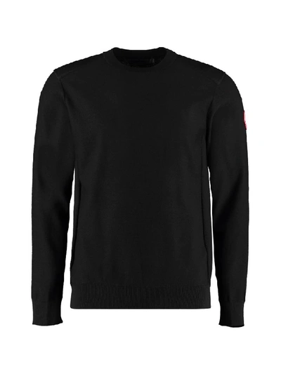 Shop Canada Goose Dartmouth Merino Wool Crew-neck Sweater In Black