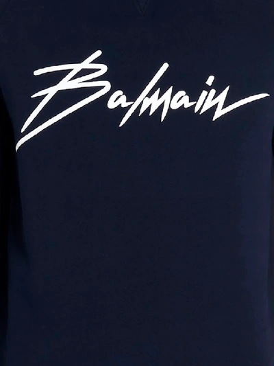 Shop Balmain Signature Sweatshirt In Blue