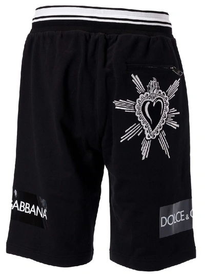 Shop Dolce & Gabbana Logo Print Shorts In Black