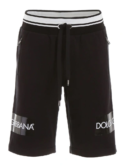 Shop Dolce & Gabbana Logo Shorts In Nero (black)