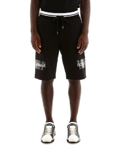 Shop Dolce & Gabbana Logo Shorts In Nero (black)