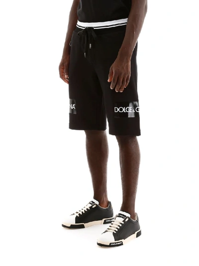 Shop Dolce & Gabbana Logo Shorts In Nero (black)