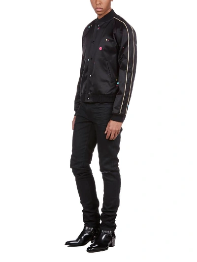 Shop Saint Laurent Jacket In Noir Multico