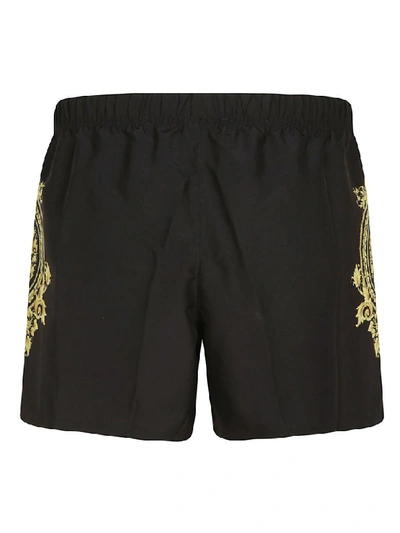 Shop Versace Logo Print Boxer Shorts In Black