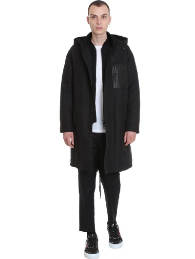 Shop Neil Barrett Coat In Black Polyamide
