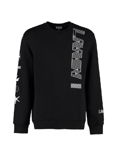 Shop Lanvin Printed Cotton Sweatshirt In Black