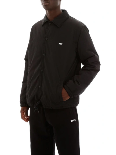 Msgm Black Oversize Jacket In Nero (black)