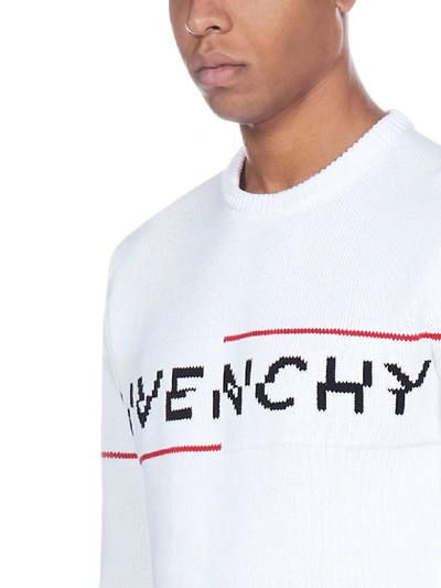 Shop Givenchy Logo Sweater In White Red Black