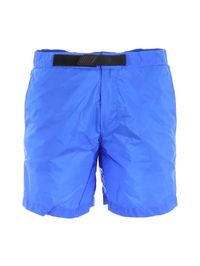 Shop Prada Nylon Swim Shorts In Bluette (blue)