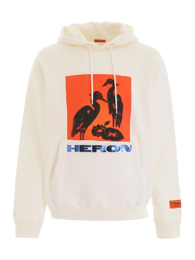 Shop Heron Preston Heron Print Hoodie In Off White Multicolor (white)