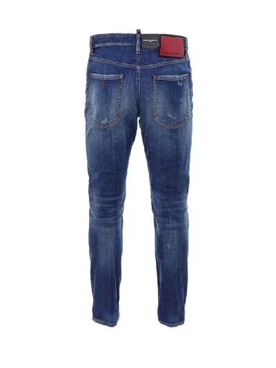 Shop Dsquared2 Straight Leg Boot Cut Jean Jeans In Blue