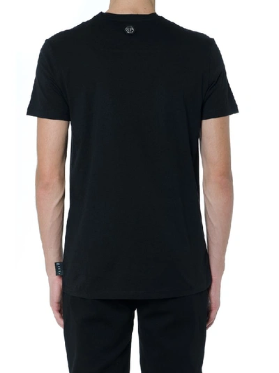 Shop Philipp Plein Black Cotton Logo T-shirt