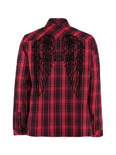 Shop Marcelo Burlon County Of Milan Checked Cotton Shirt In Red