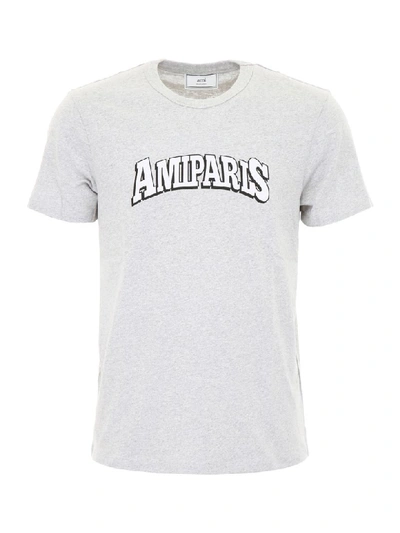 Shop Ami Alexandre Mattiussi Printed T-shirt In Heather Grey (grey)
