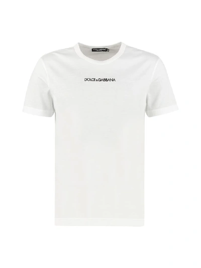 Shop Dolce & Gabbana Logo Detail Cotton T-shirt In White