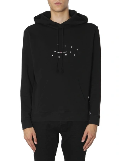 Shop Saint Laurent Hooded Sweatshirt In Nero