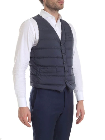 Shop Herno Padded Waistcoat In Blue