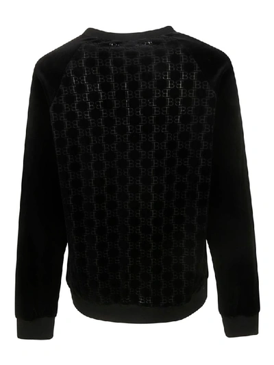Shop Balmain Monogram Sweatshirt In Black