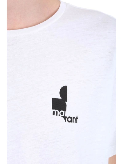 Shop Isabel Marant Zafferh T-shirt In White Cotton