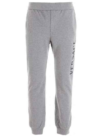 Shop Versace Logo Joggers In Grigio Chiaro (grey)