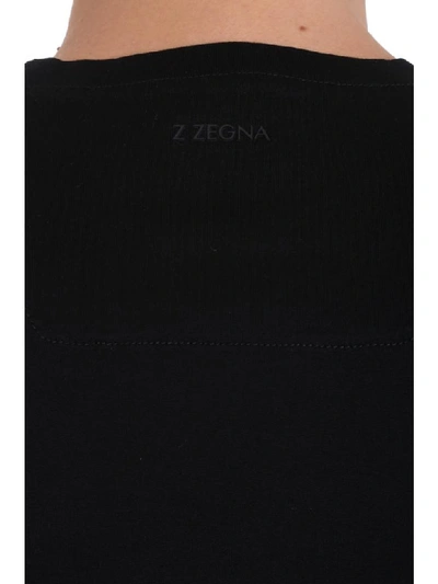 Shop Z Zegna T-shirt In Black Cotton