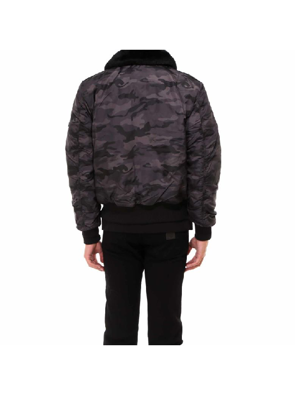 Alpha Industries Camouflage Bomber Jacket In 125 Black ...