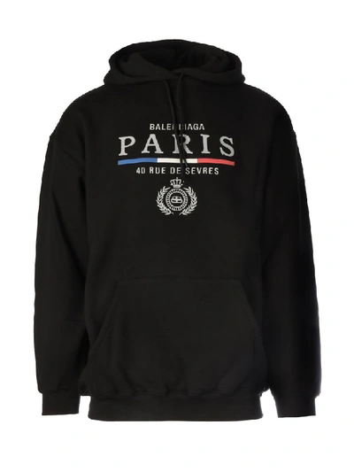 Shop Balenciaga Paris Sweatshirt In Black