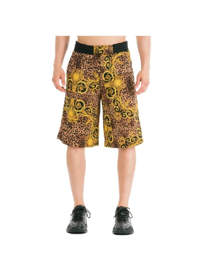 Shop Versace Jeans Couture Leo Baroque Shorts In Marrone