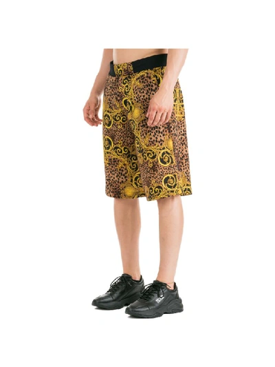 Shop Versace Jeans Couture Leo Baroque Shorts In Marrone