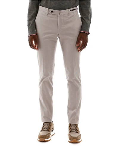 Shop Pt01 Cotton Trousers In Lt Grey (grey)