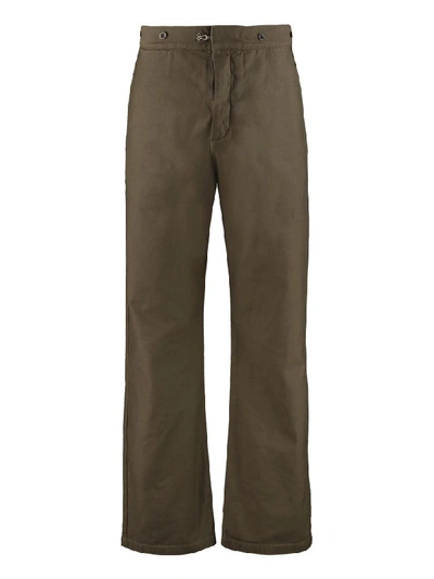 Shop Loewe Cotton Trousers In Green