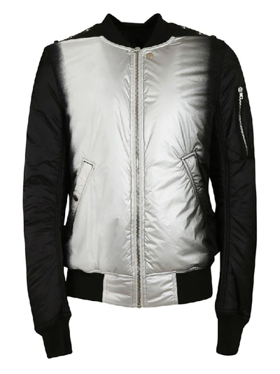 Shop Rick Owens Flight Bomber In Black/silver