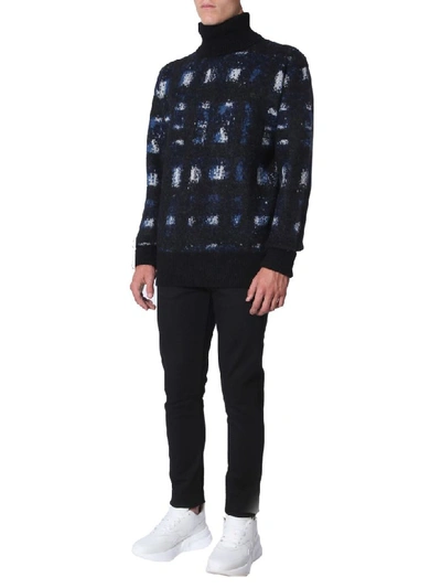 Shop Alexander Mcqueen Turtleneck Sweater In Blu