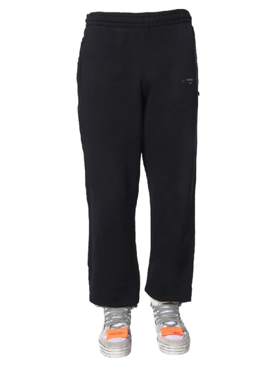 Shop Off-white Unfinished Jogging Pants In Nero