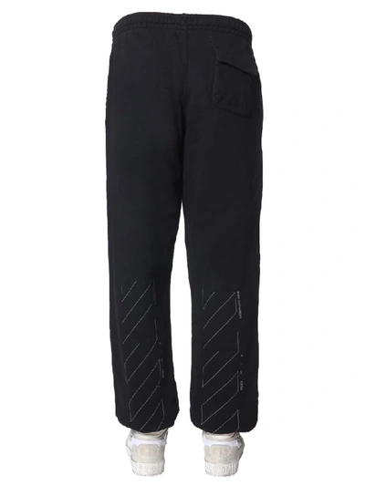 Shop Off-white Unfinished Jogging Pants In Nero