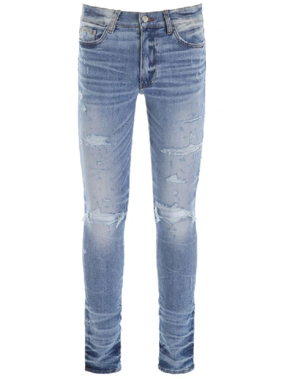 Shop Amiri Thrasher Plus Jeans In Medium Crafted Indigo (blue)