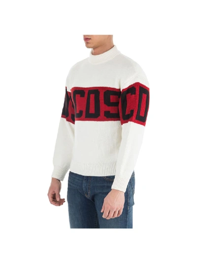 Gcds White Band Logo Sweatshirt In White