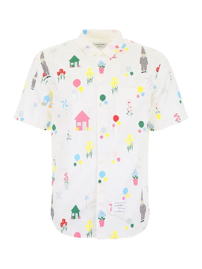 Shop Thom Browne Gnome Print Shirt In White (white)