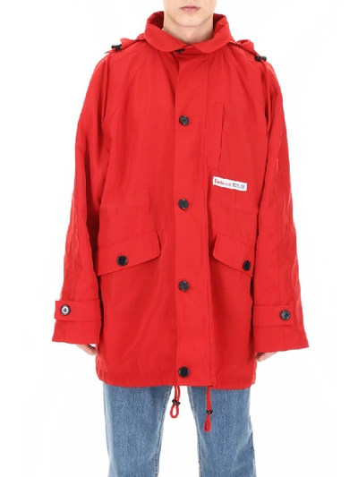 Shop Martine Rose Midi Parka In Red (red)